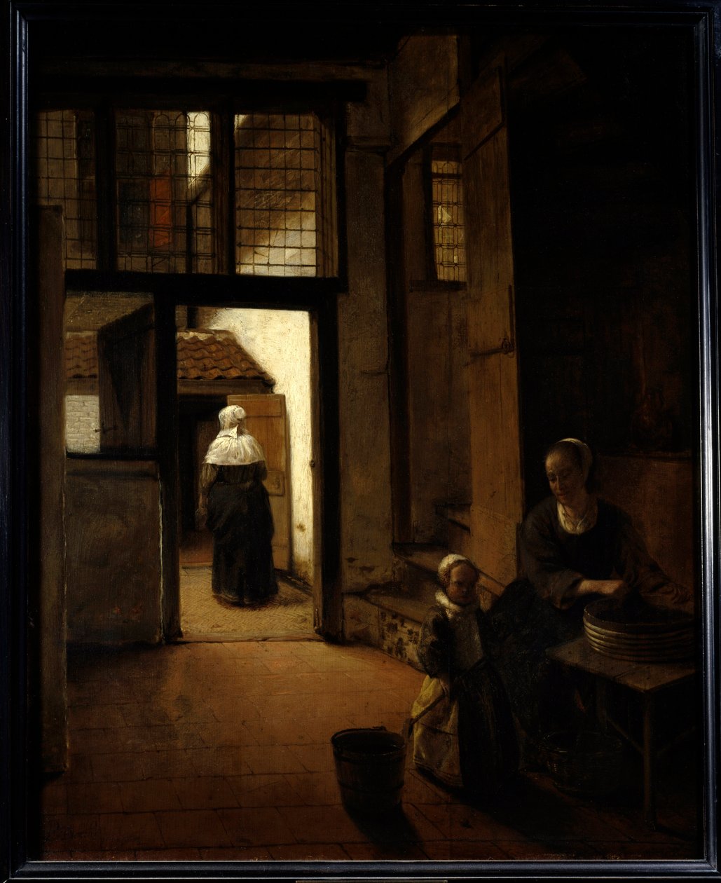 Udsigt over baghaven til et hollandsk hus Maleri af Peter de Hooch (1629-1681) (ec.flam.) 1600-tallet søn. 0,6x0,49 m Paris, Louvre af Pieter de Hooch