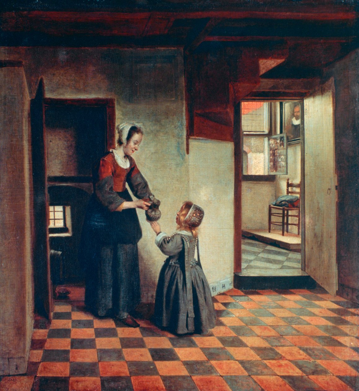 Kvinde med et barn i et spisekammer, c1660 af Pieter de Hooch