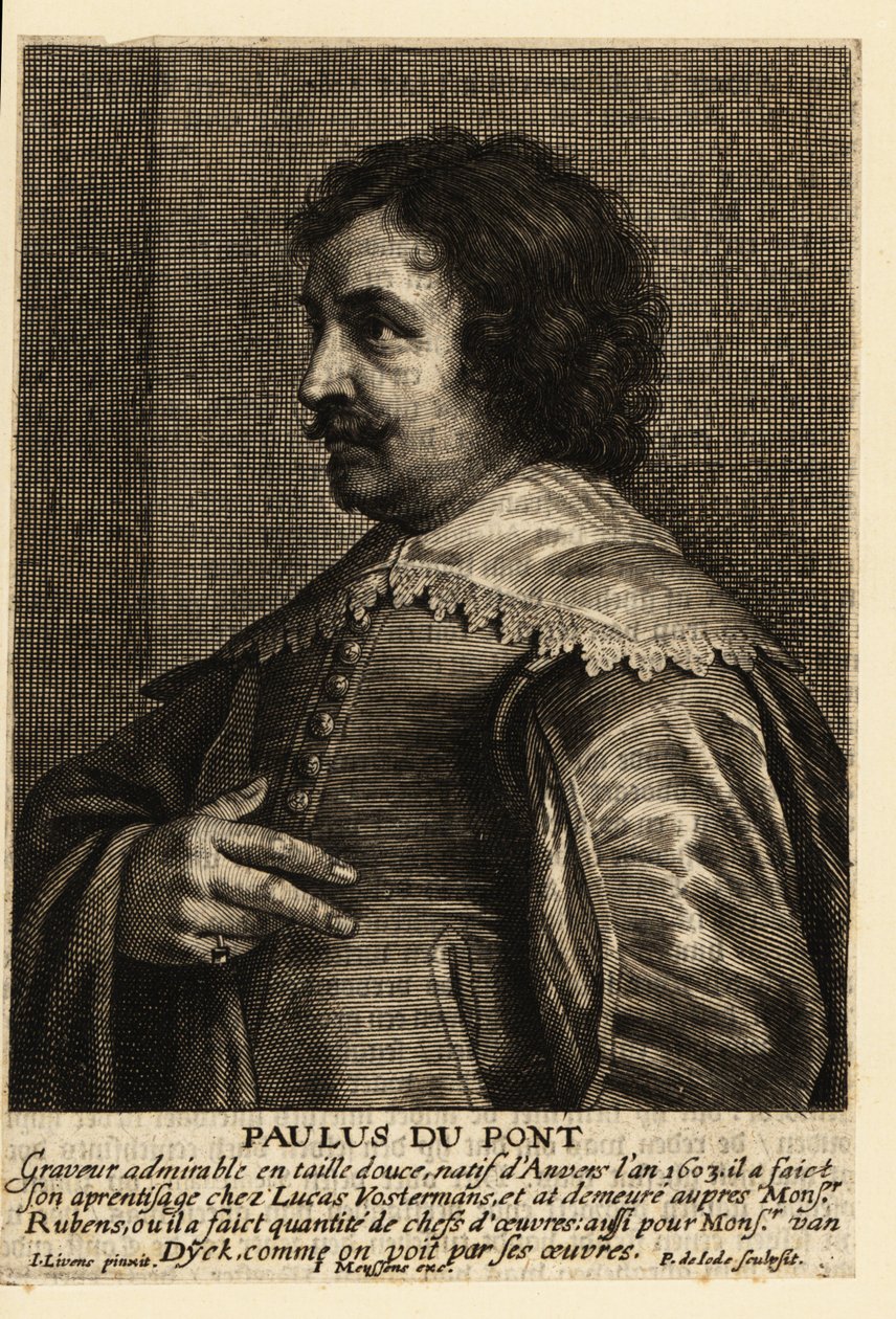 Portræt af Paulus Pontius, flamsk gravør og maler af Pieter de II Jode