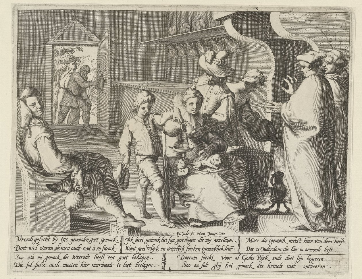 Allegori om dovenskab Gemack (titel på objekt) af Pieter de Jode (I)