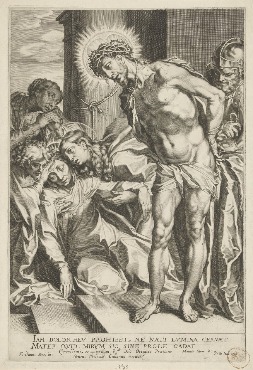 Kristus med tornekrone og Maria grædende af Pieter de Jode (I)