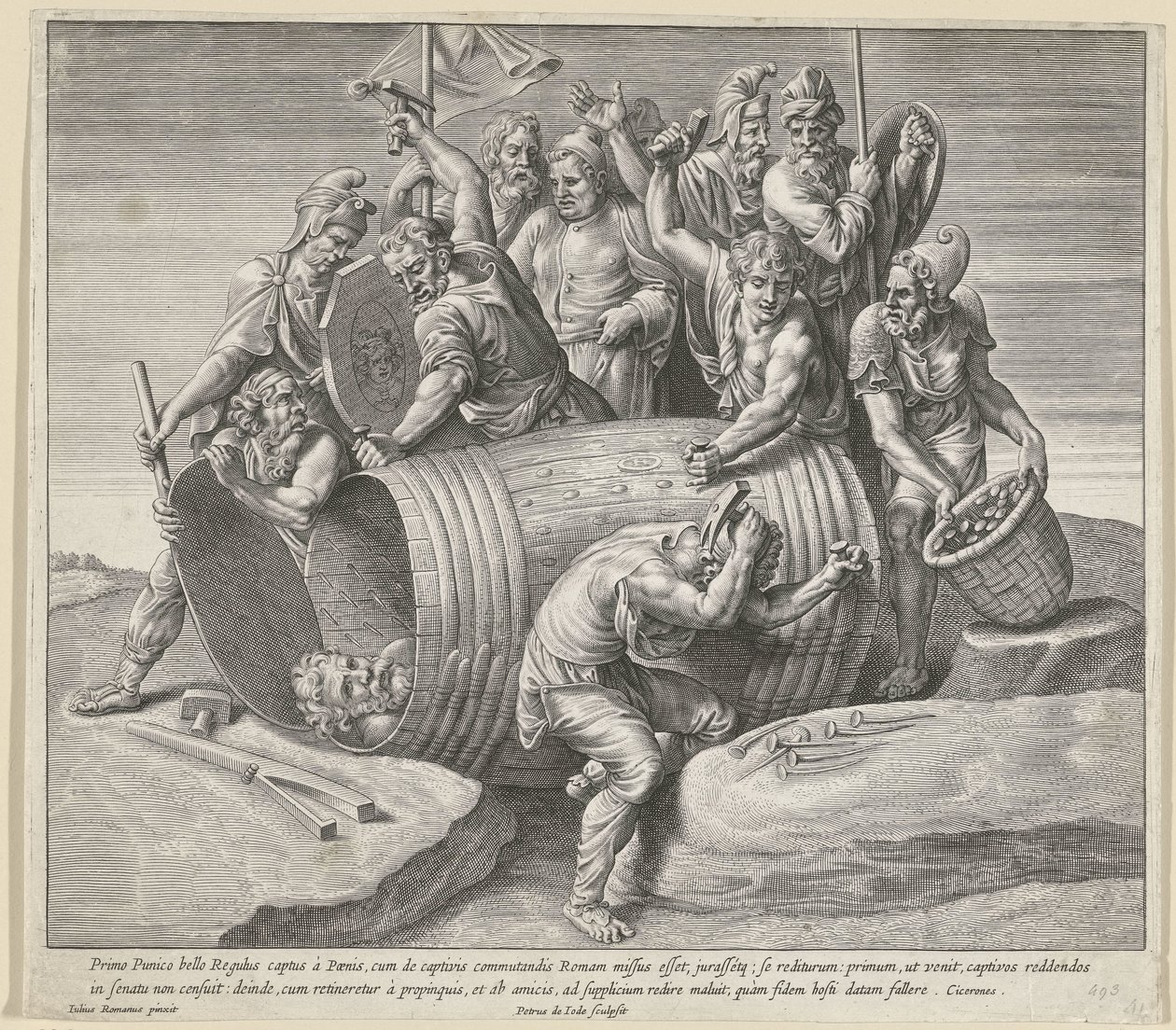 De standvastighed af Marcus Atilius Regulus af Pieter de Jode (I)