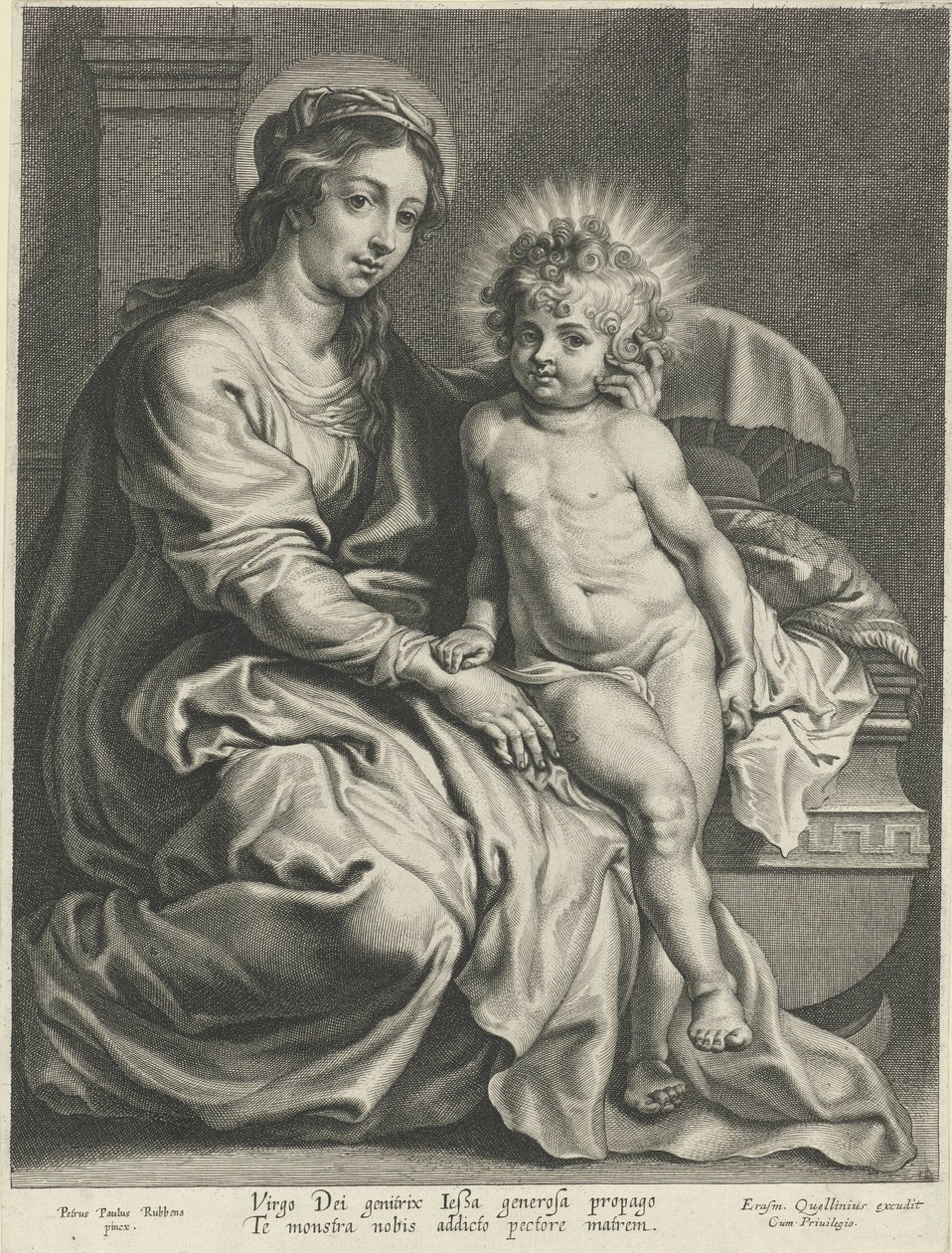 Maria med Kristusbarn ved krybbe af Pieter de Jode (I)