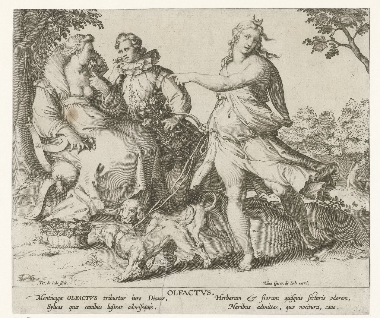 Lugt Olfactvs (titel på objekt) De fem sanser (serietitel) af Pieter de Jode (I)