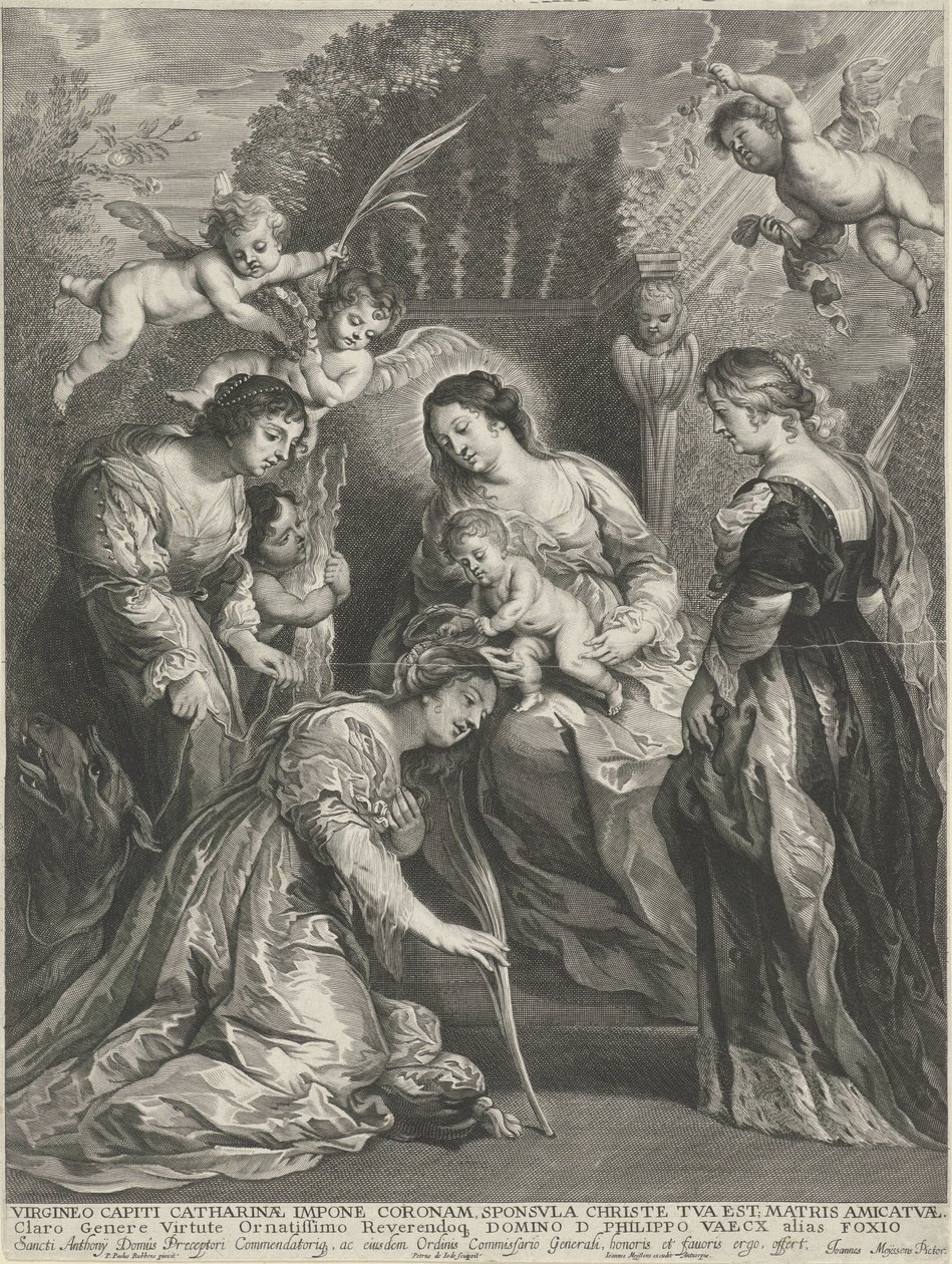Kristusbarn kroner H. Catharina af Pieter de Jode (II)