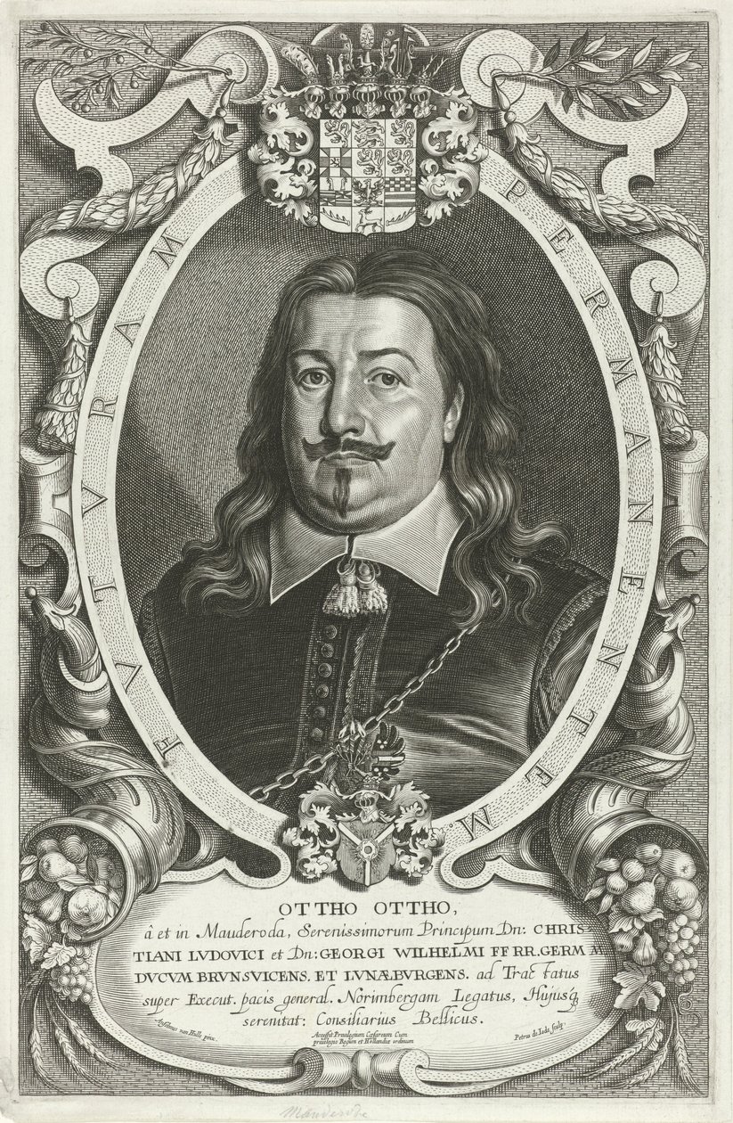 Portret af Otto Otto von Mauderode Famous Legates (serietitel) af Pieter de Jode (II)