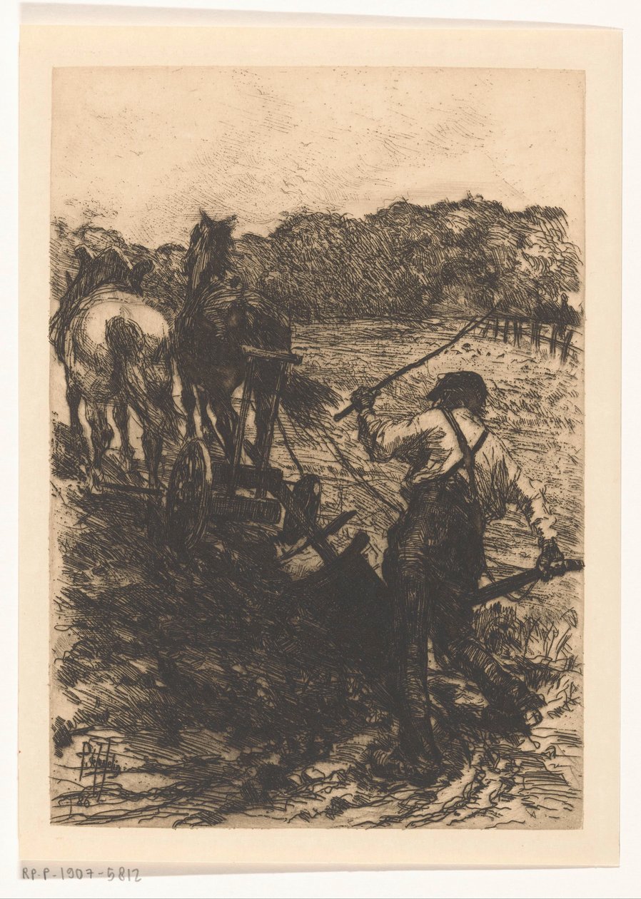 Bonde med to pløjeheste af Pieter de Josselin
