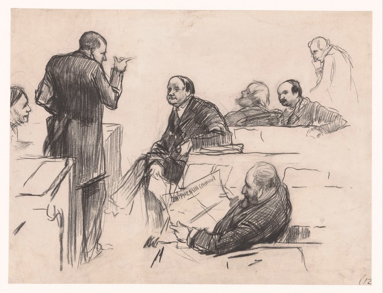 Folketingsmedlemmer hr. H.C. Verniers van der Loeff, A.J.W. Farncombe Sanders, G.M. van der Linden, J. Willink og Jhr. Hr. Ruys van Beerenbroek af Pieter de Josselin