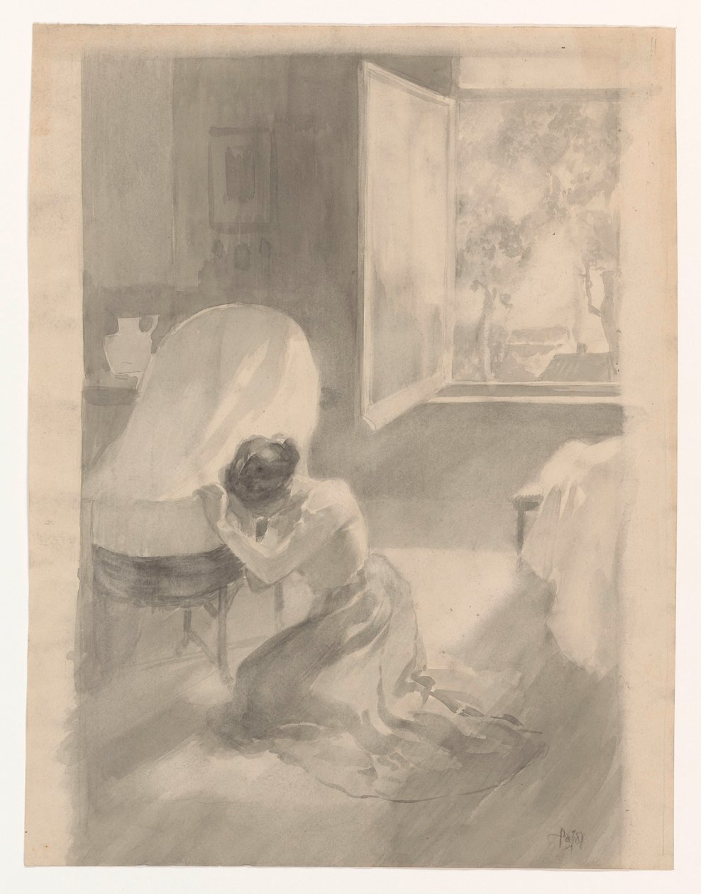 Mor ved krybbe af Pieter de Josselin