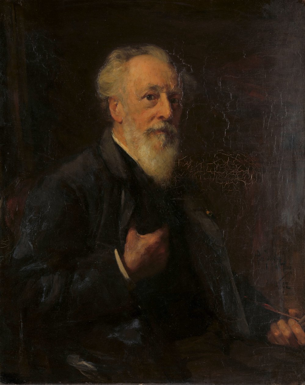 Portræt af J.A.B. Stroebel (1821-1905), maler af Pieter de Josselin