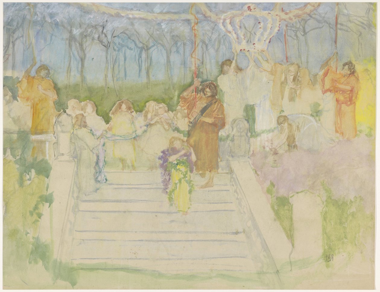 Tableau vivant i anledning af dronning Wilhelminas bryllup i 1901 af Pieter de Josselin