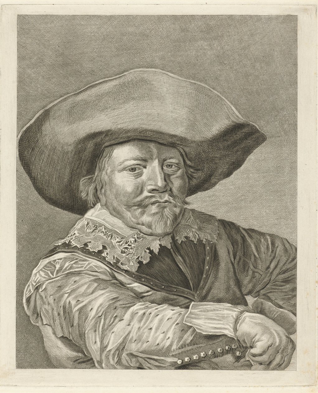 Portræt af en mand i kostume fra det 17. århundrede af Pieter de Mare