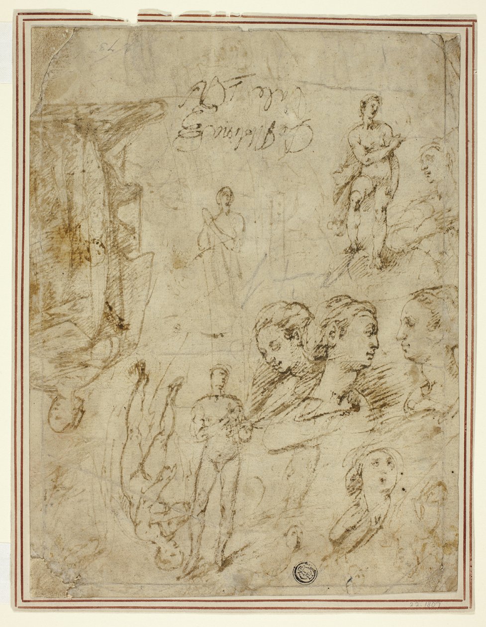 Skitser af figurer og hoveder af Pieter de Molijn