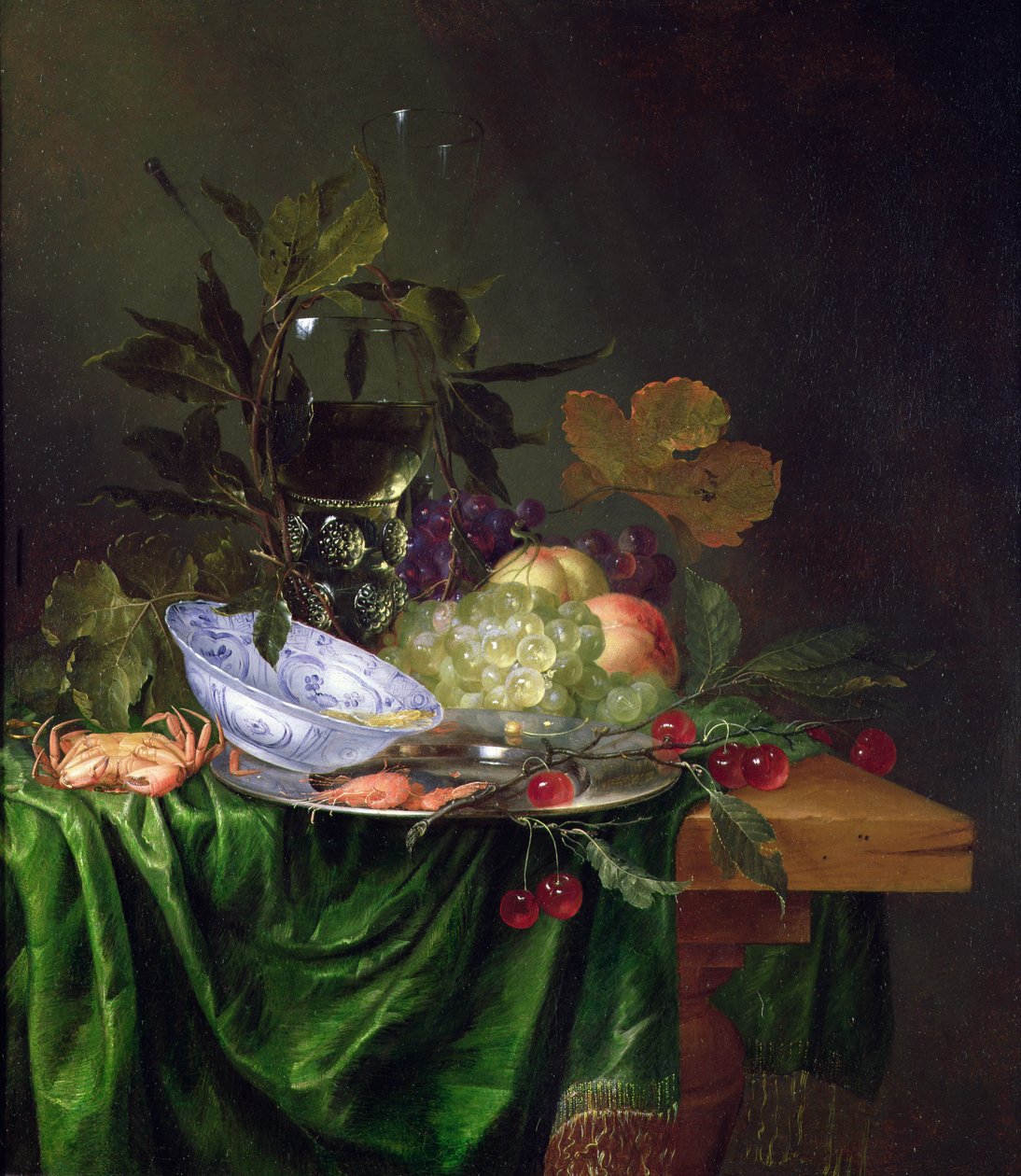 Stilleben med en Roemer af Pieter de Ring