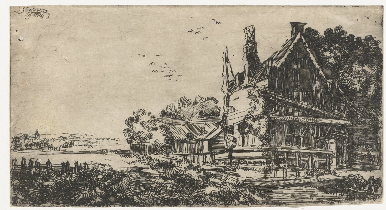 Hus med de tre skorstene af Pieter de With (attributed to)