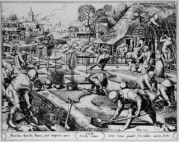 Fjeder, graveret af Visscher af Pieter the Elder (after) Bruegel