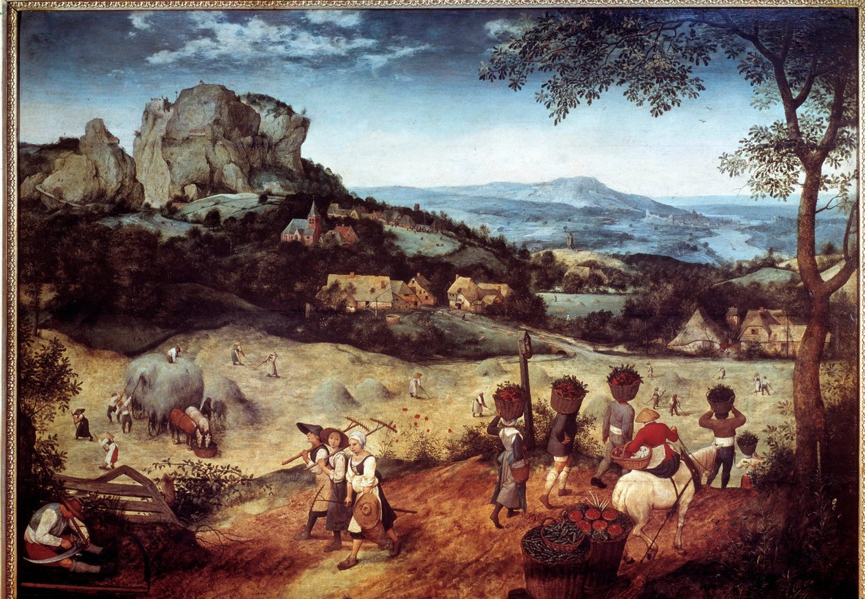 Hay Recolation-maleri af Pieter Bruegel (eller Breugel eller Brueghel eller Breughel) den ældre (1525-1569) Prag fra det 16. århundrede, Nationalgalleriet af Pieter Bruegel the Elder