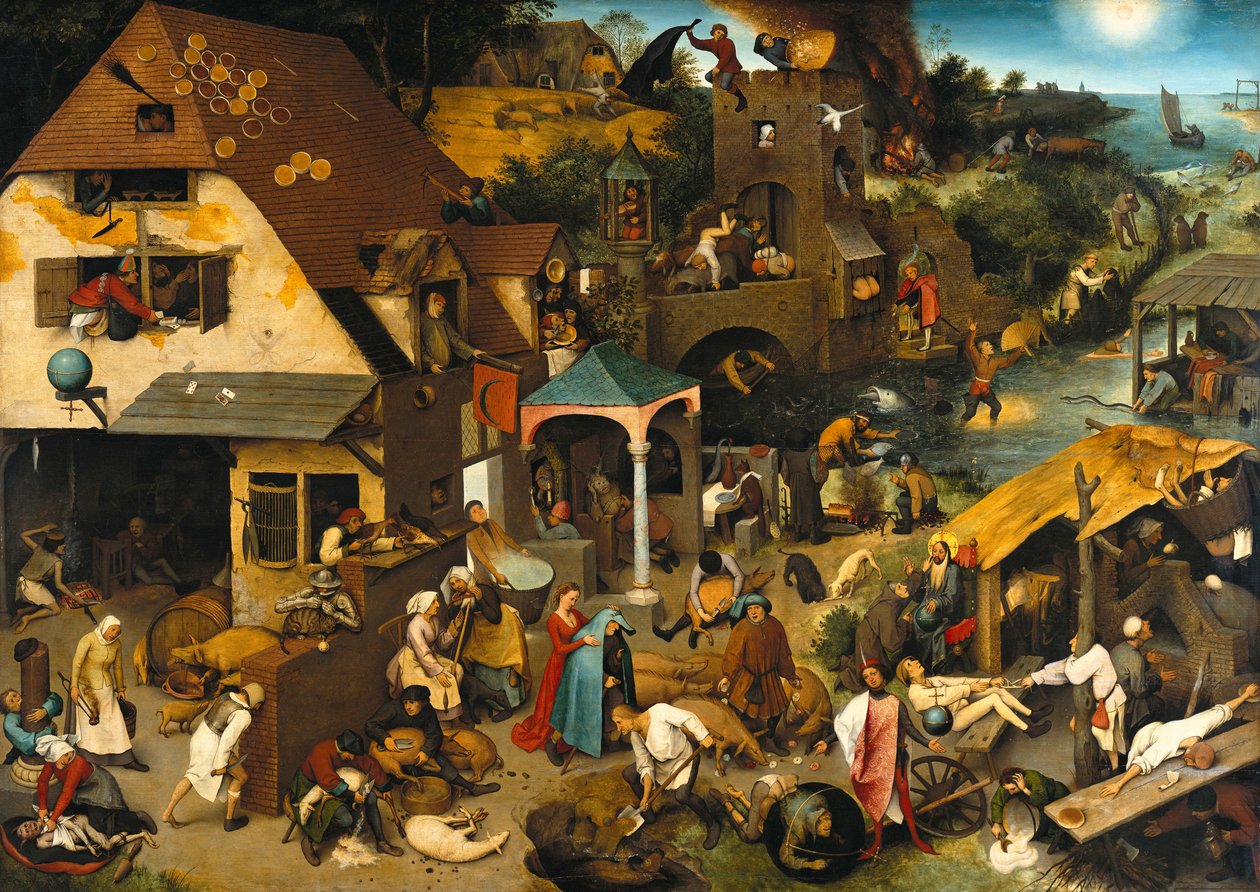 Hollandske Ordsprog, 1559 af Pieter Bruegel the Elder