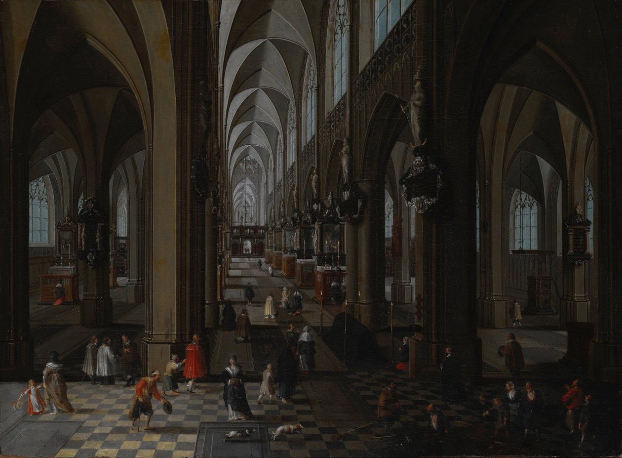 Interiør af Antwerpens katedral, 1651 af Pieter the Elder Neeffs