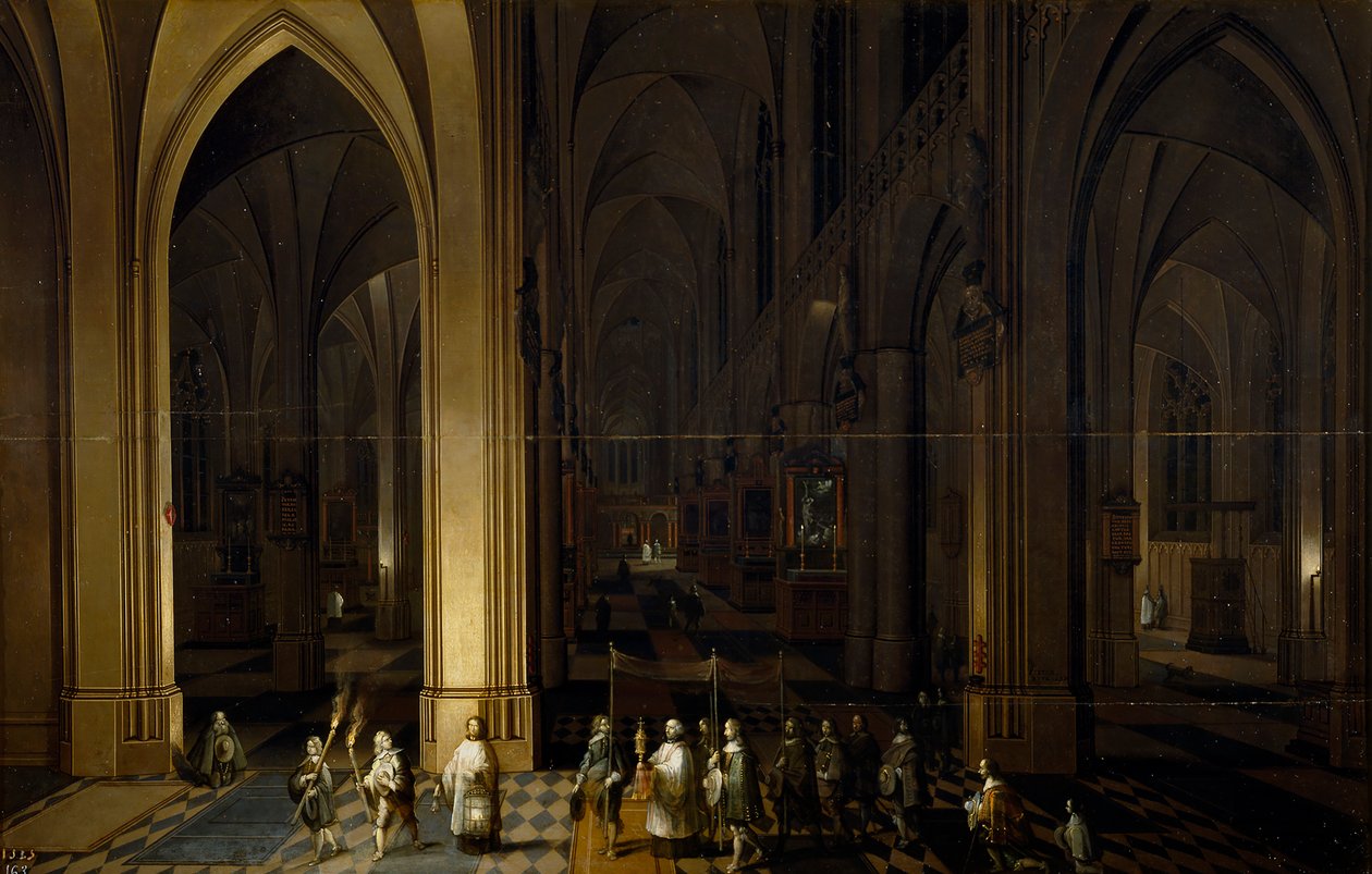 Interiør af en kirke af Pieter the Elder Neefs