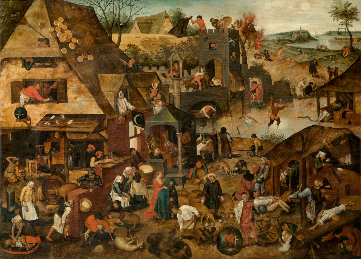 Ordsprog (olie) af Pieter the Younger Brueghel