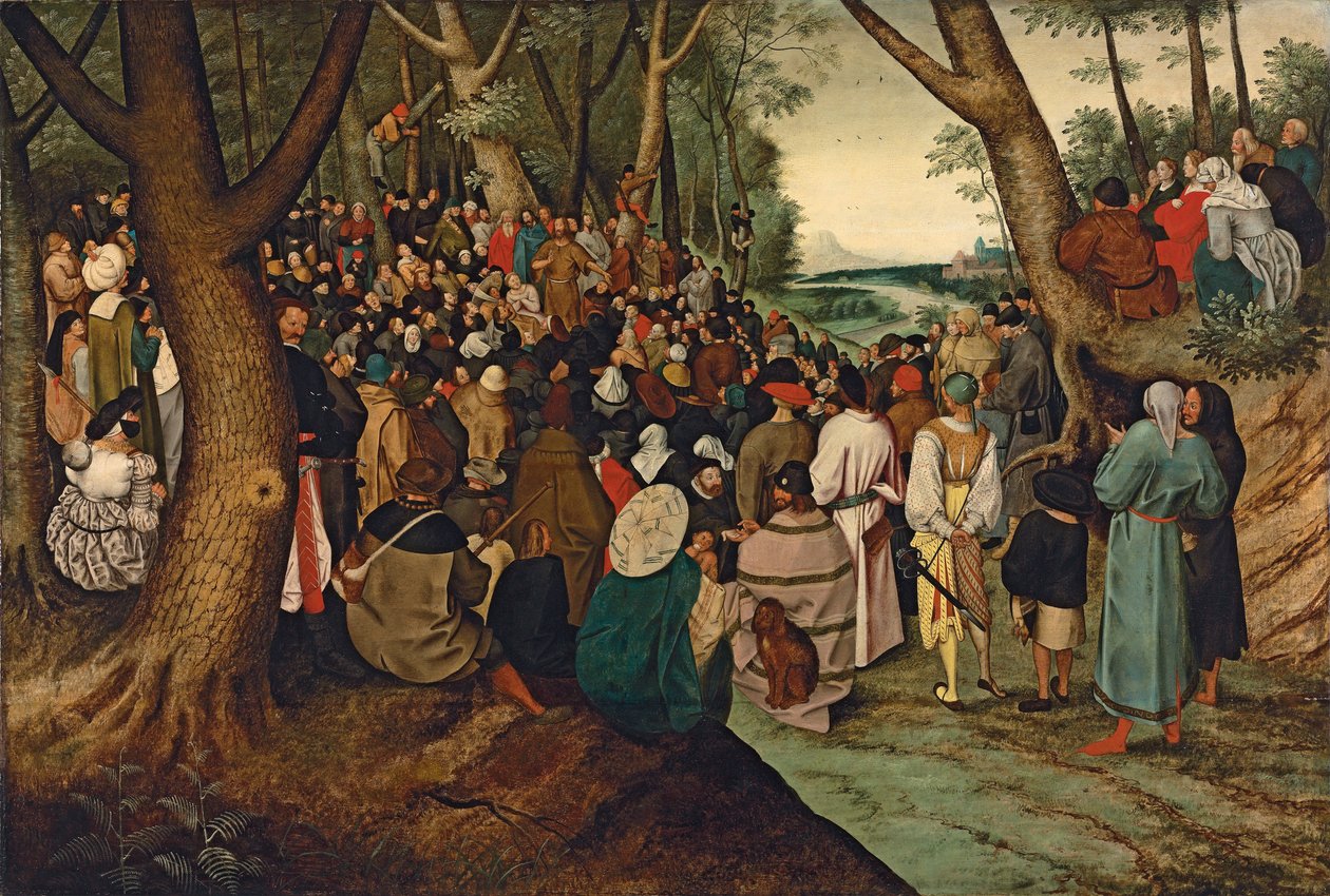 Johannes Døberen prædiker for folkemængden af Pieter Brueghel the Younger