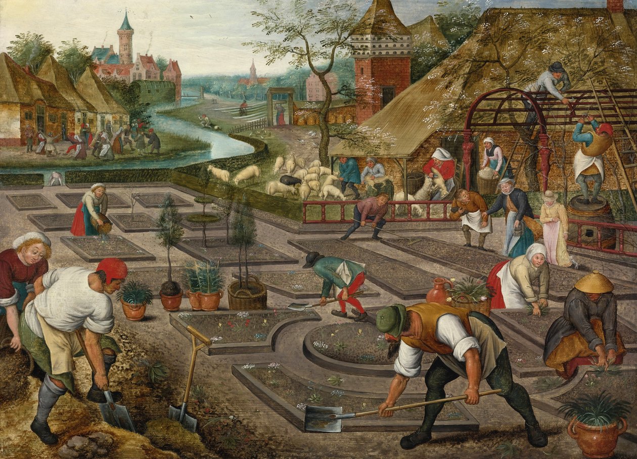 Spring af Brueghel, Pieter, den yngre (1564-1638). Olie på træ, størrelse: 41,9x57,2, ca. 1625-1630, Privat Samling af Pieter the Younger Brueghel