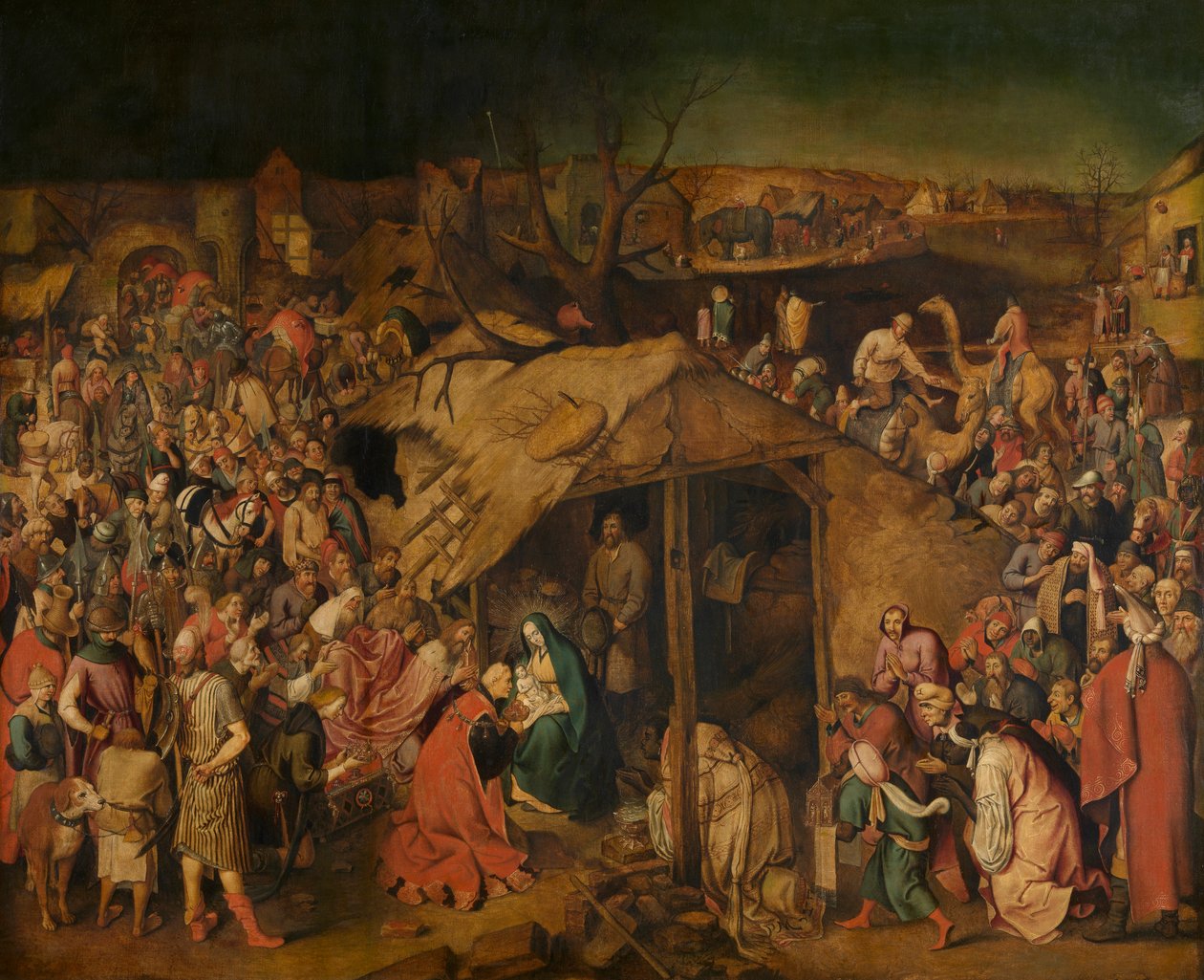 Magiernes tilbedelse (olie på lærred) af Pieter the Younger Brueghel