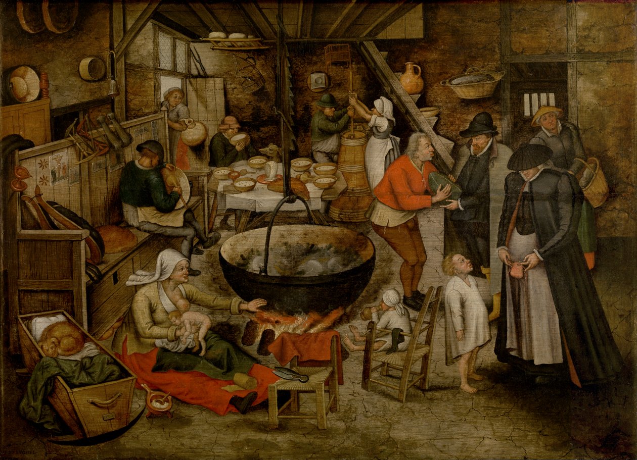 Besøg hos bønderne (olie) af Pieter the Younger Brueghel