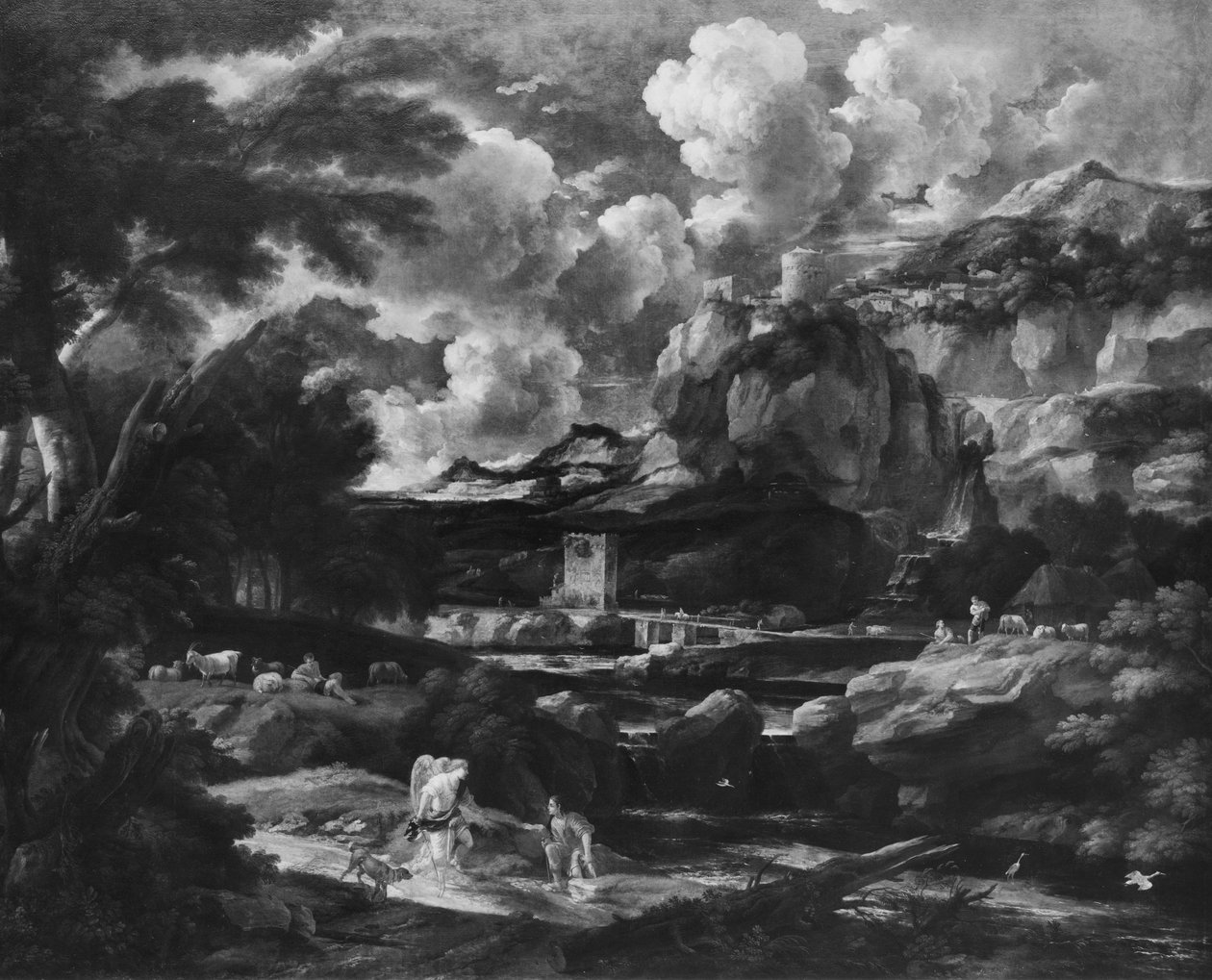 Tobias og englen, efter 1684 af Pieter the Younger Mulier