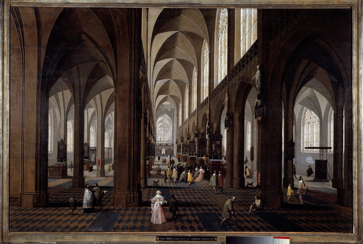 Indvendig udsigt af katedralen i Antwerpen Maleri af Pieter Neefs the Jeune (1620-1675) af Pieter the Younger Neefs