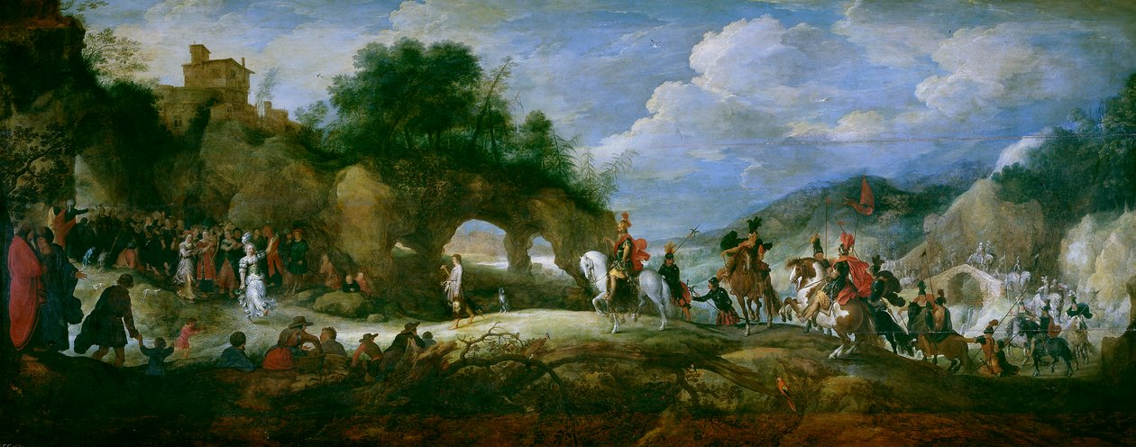 Davids triumf over Goliat af Pieter the Younger & Stalbemt Adriaen van (1580-1662) Brueghel