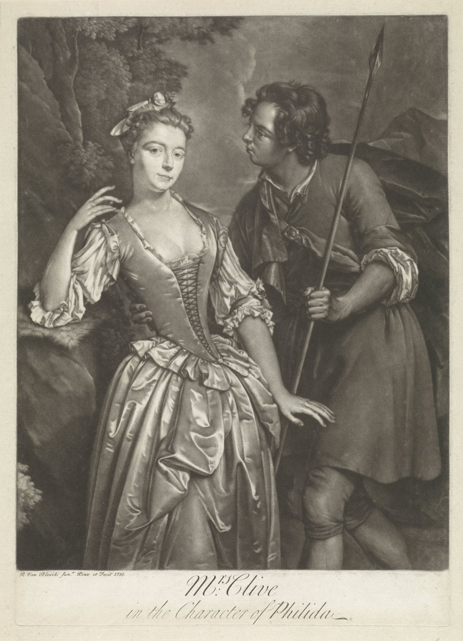 Skuespillerinden Catherine Clive i rollen som Phyllida af Pieter van Bleeck