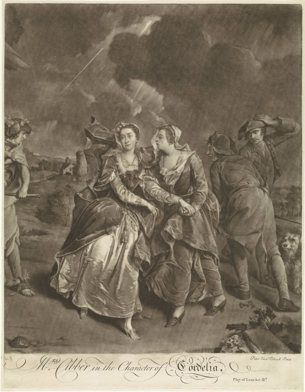 Skuespillerinden Susannah Maria Cibber som Cordelia af Pieter van Bleeck