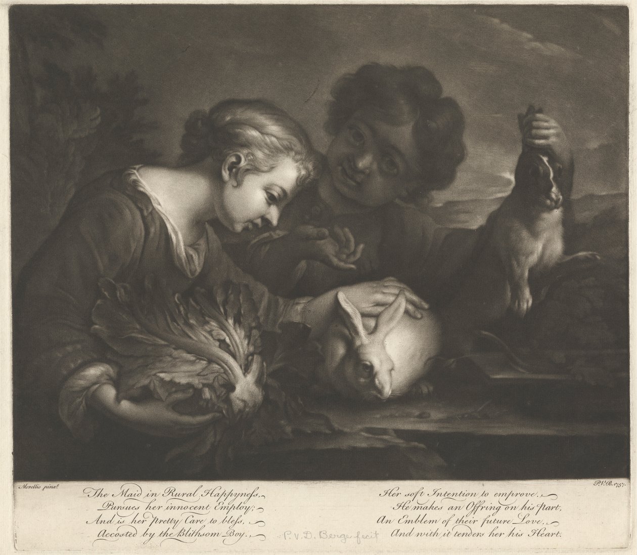 Tjenestepigen i landlig lykke af Pieter van Bleeck