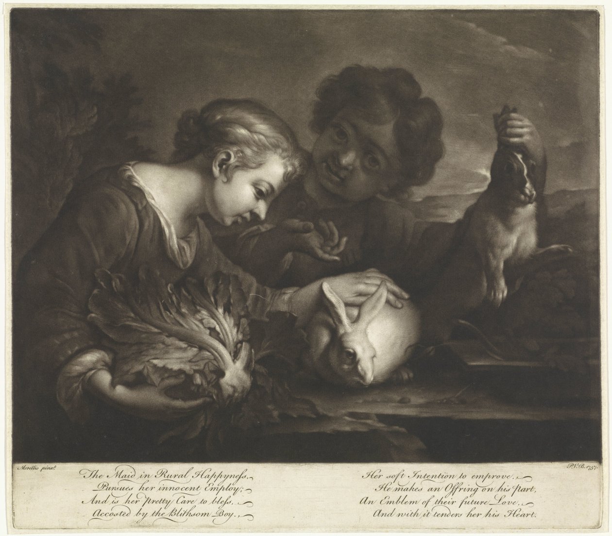 To børn med kaniner af Pieter van Bleeck