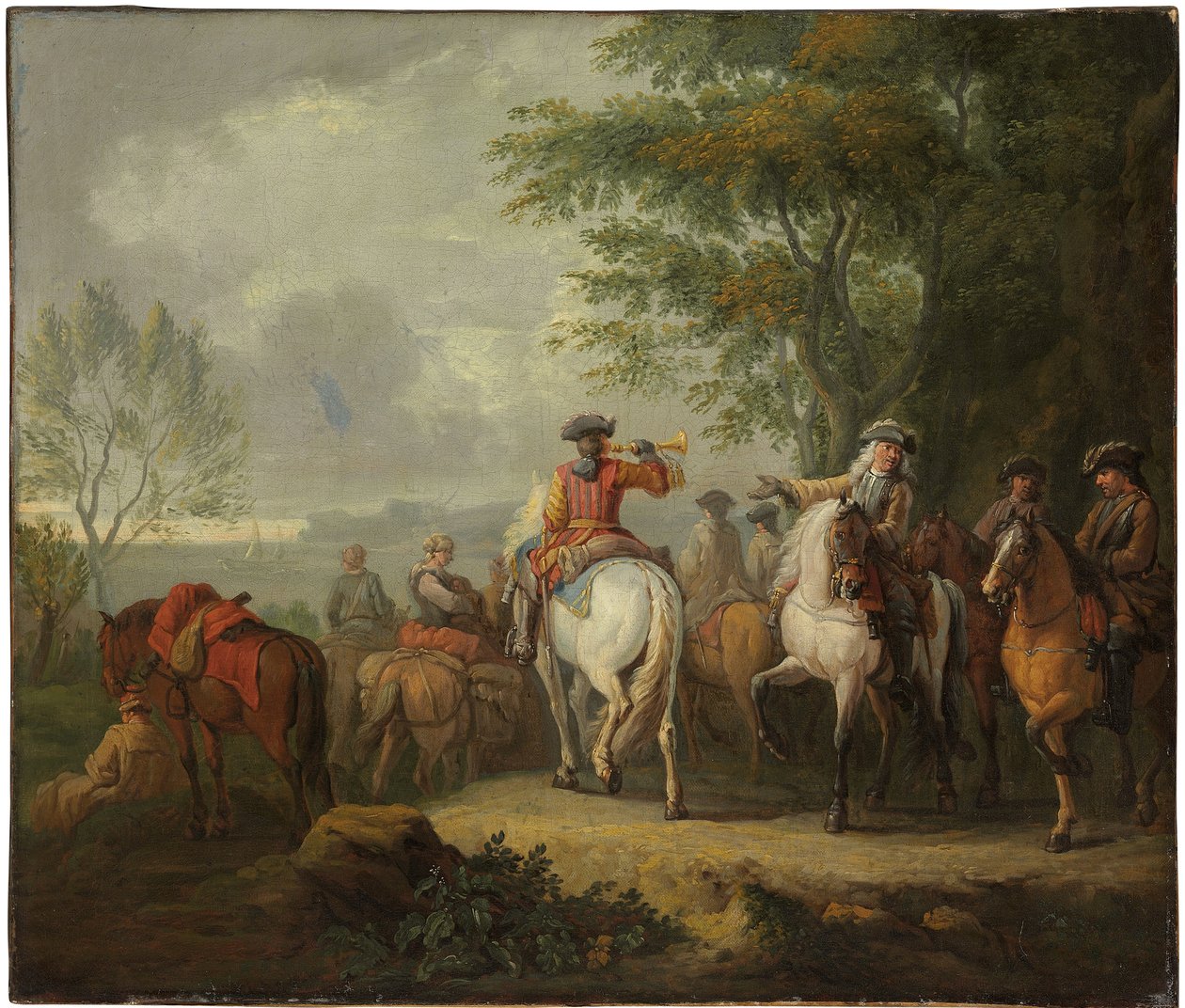 Kavalerer begiver sig ud på en rejse af Pieter van Bloemen
