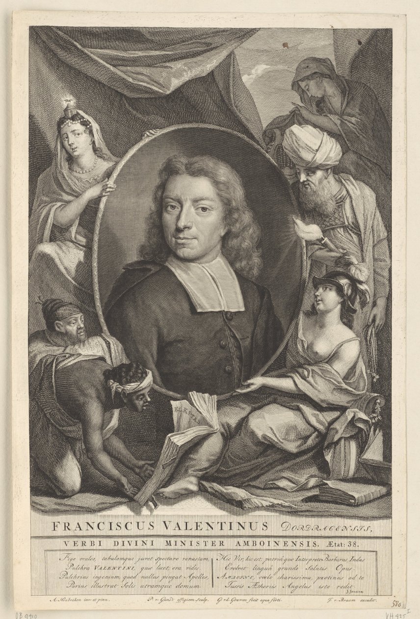Portræt af François Valentijn Francis Valentinus (titel på objekt) af Pieter van Gunst