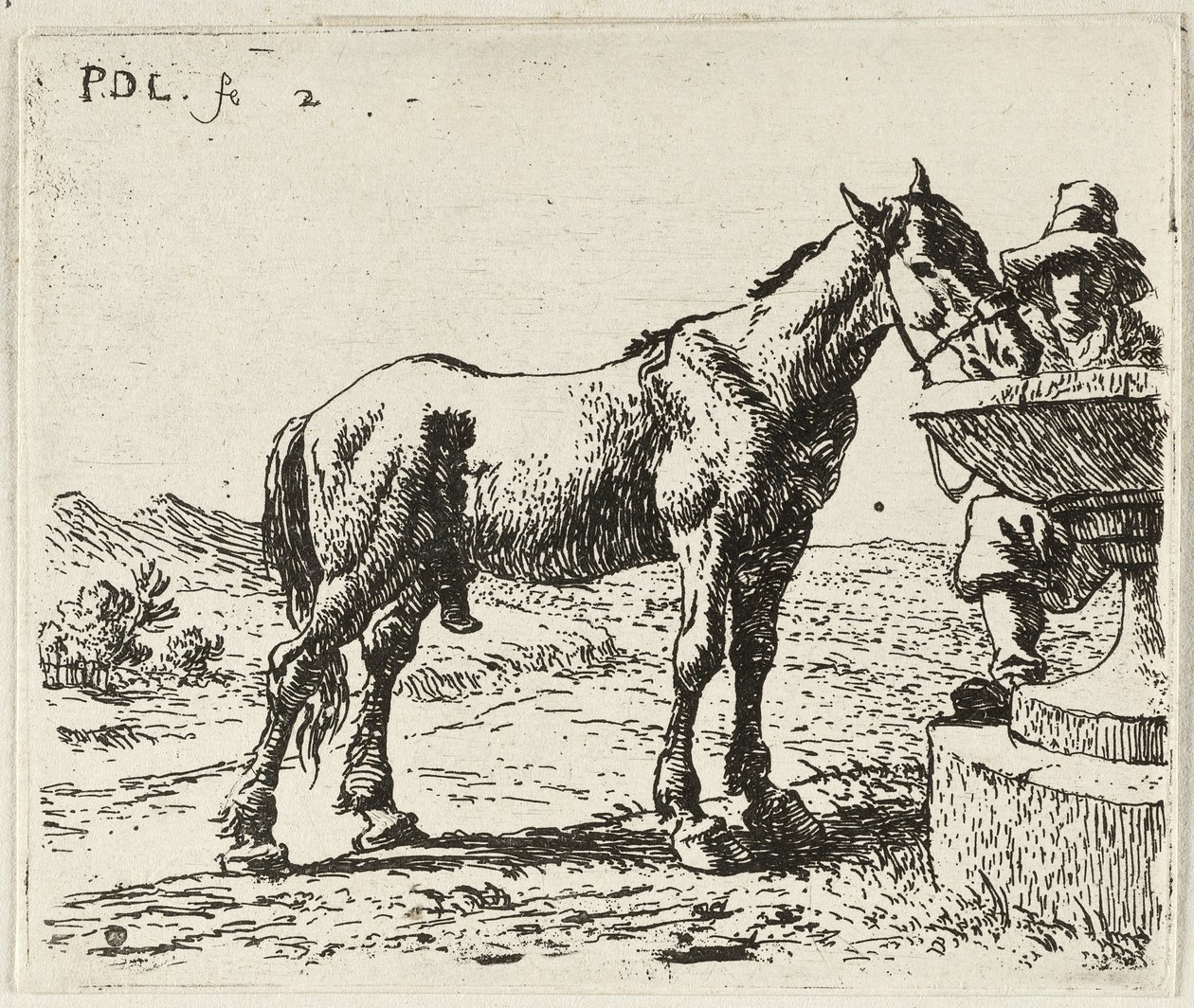 Drikkende hest af Pieter van Laer