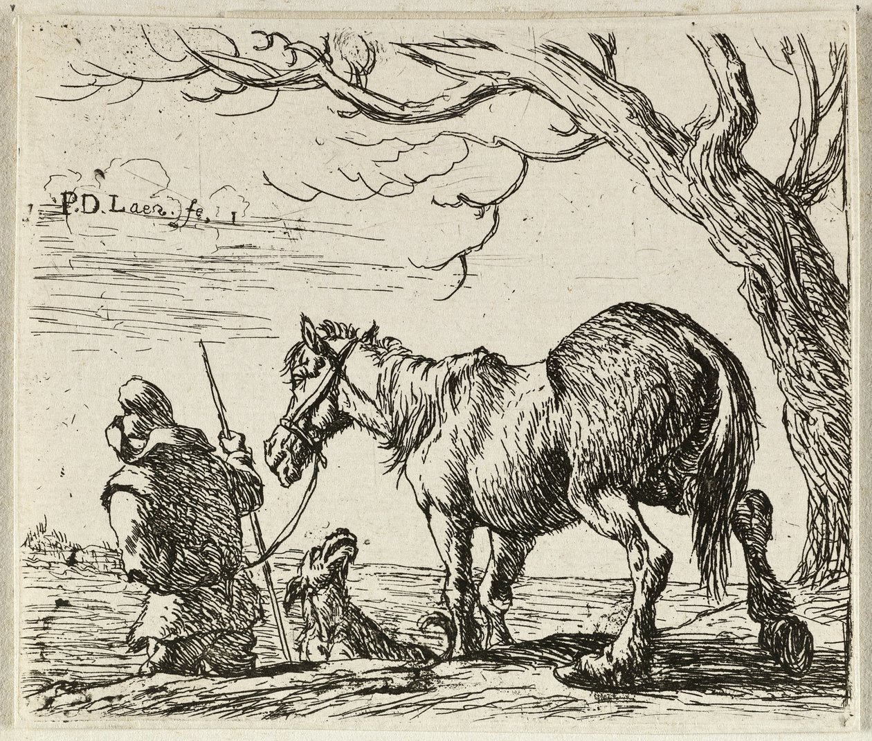 Landmand med hest af Pieter van Laer