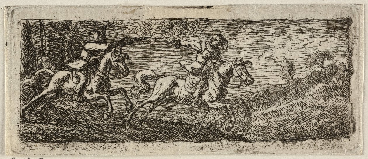 To ryttere kæmper af Pieter van Laer