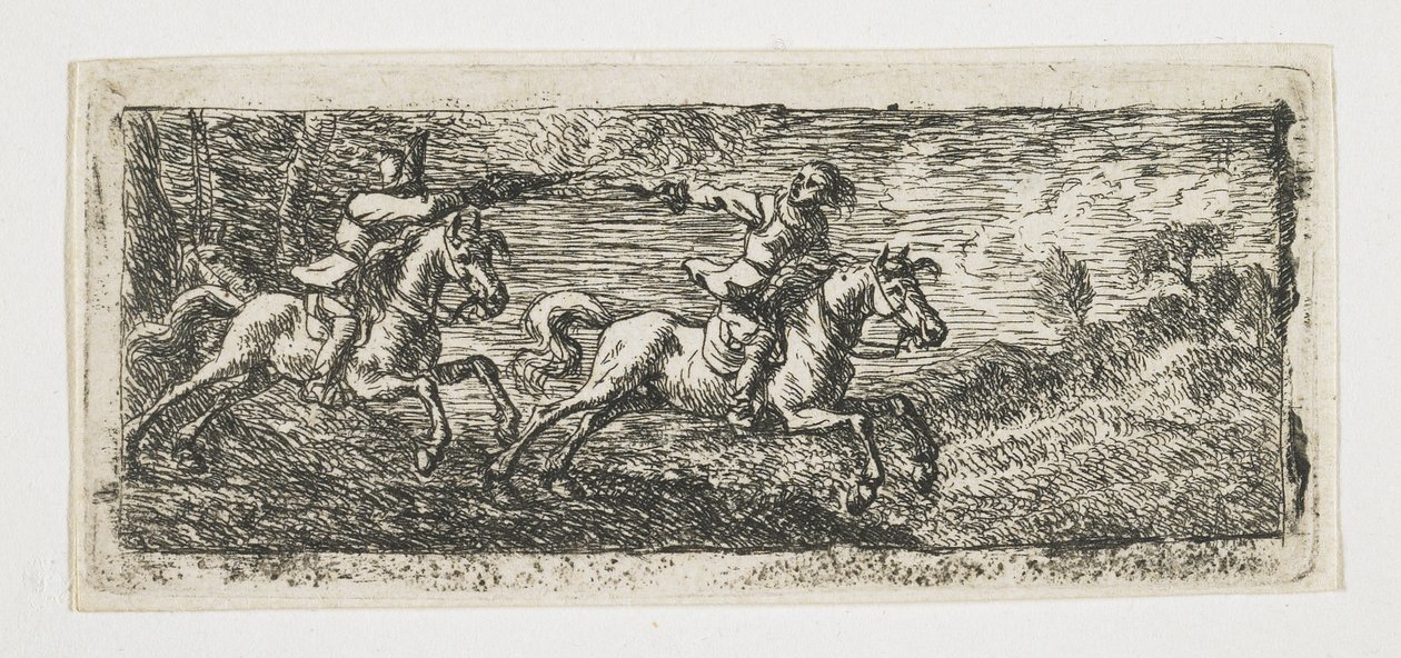 To ryttere i kamp af Pieter van Laer