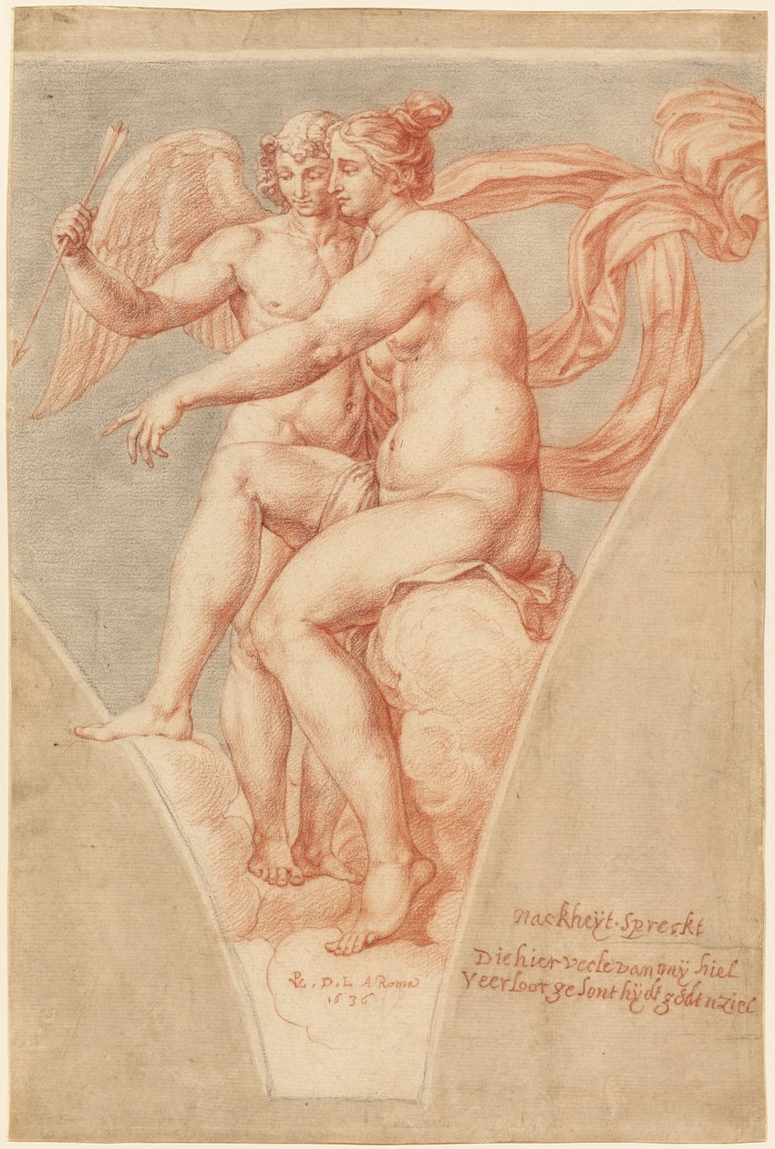 Venus og Amor (efter Raphael) af Pieter van Lint