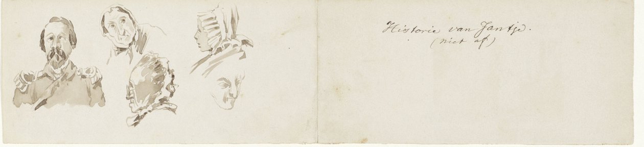 Nogle skitser til Jantje historie Jantje historie. (ikke færdig) (titel på objekt) af Pieter van Loon