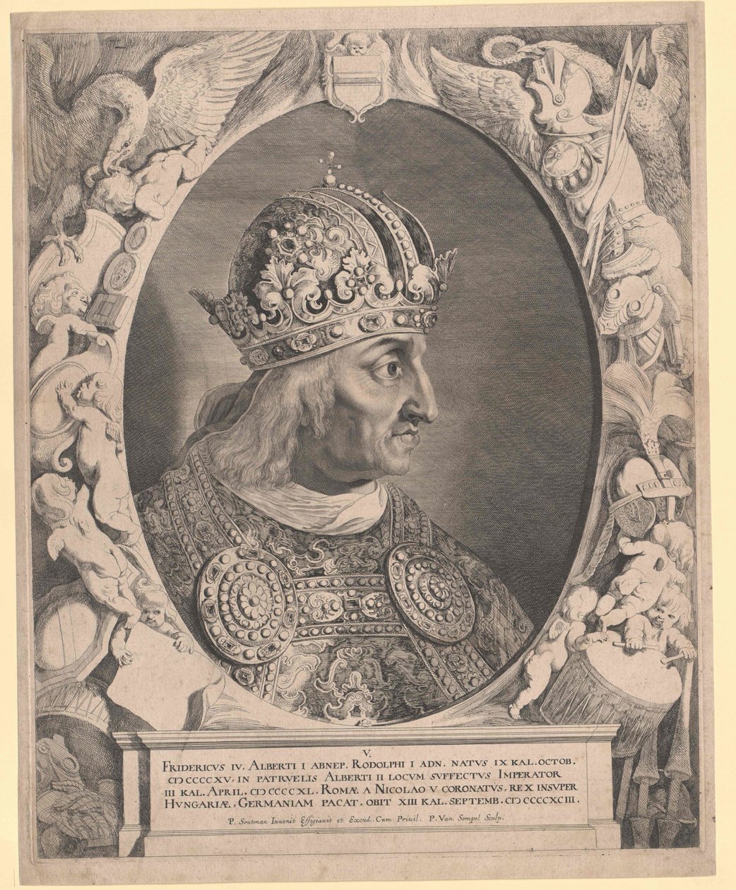 Den tysk-romerske kejser Frederik III (tryk) af Pieter van Sompel