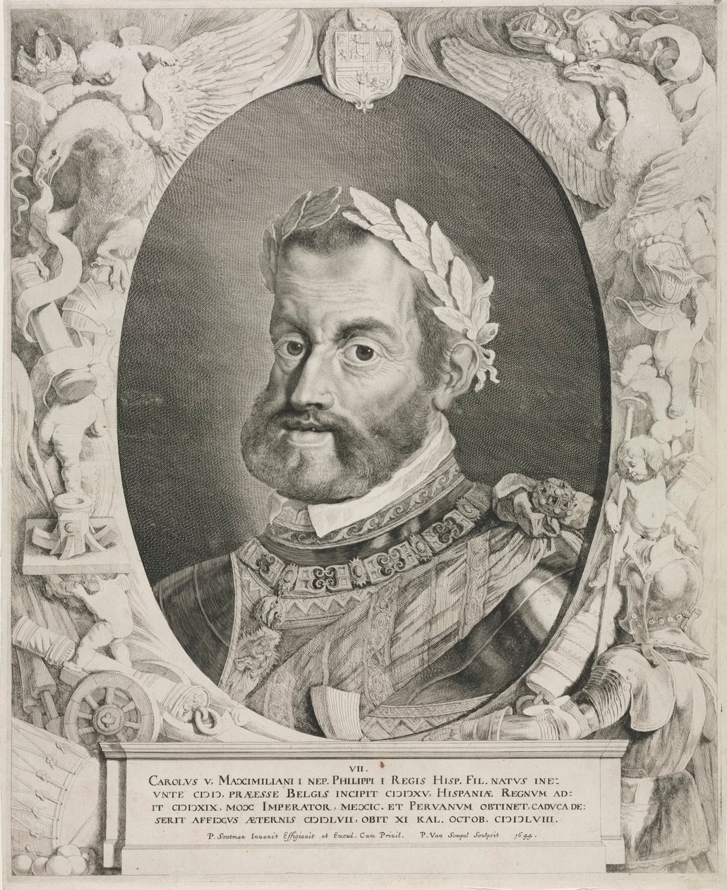 Portræt af kejser Karl V af Pieter van Sompel
