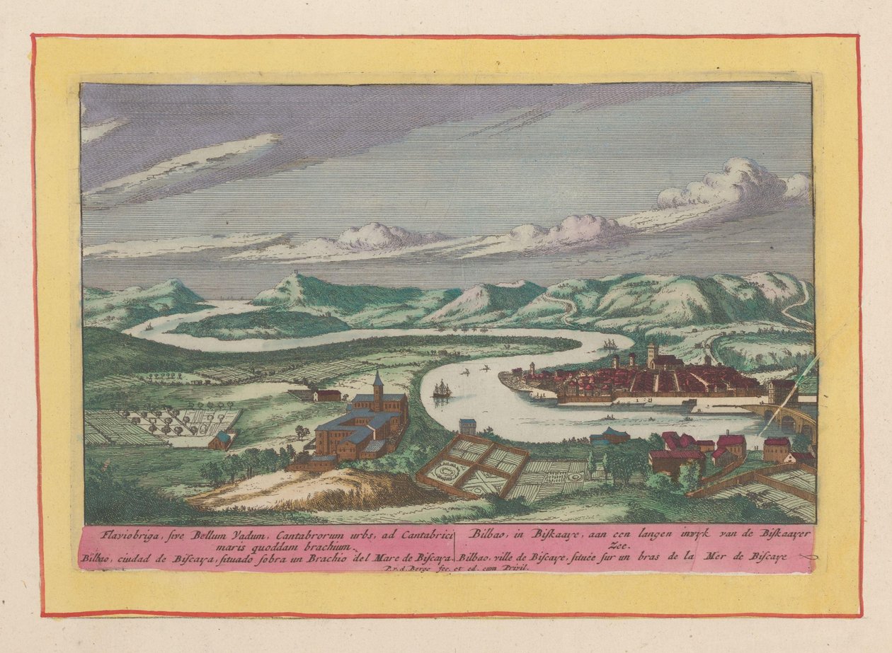 Udsigt over Bilbao Bilbao, i Biscaaye, på en lang inde af Biscaayerhavet (...) (titel på objektet) Theatrum Hispaniae (...) (serietitel) af Pieter van den Berge