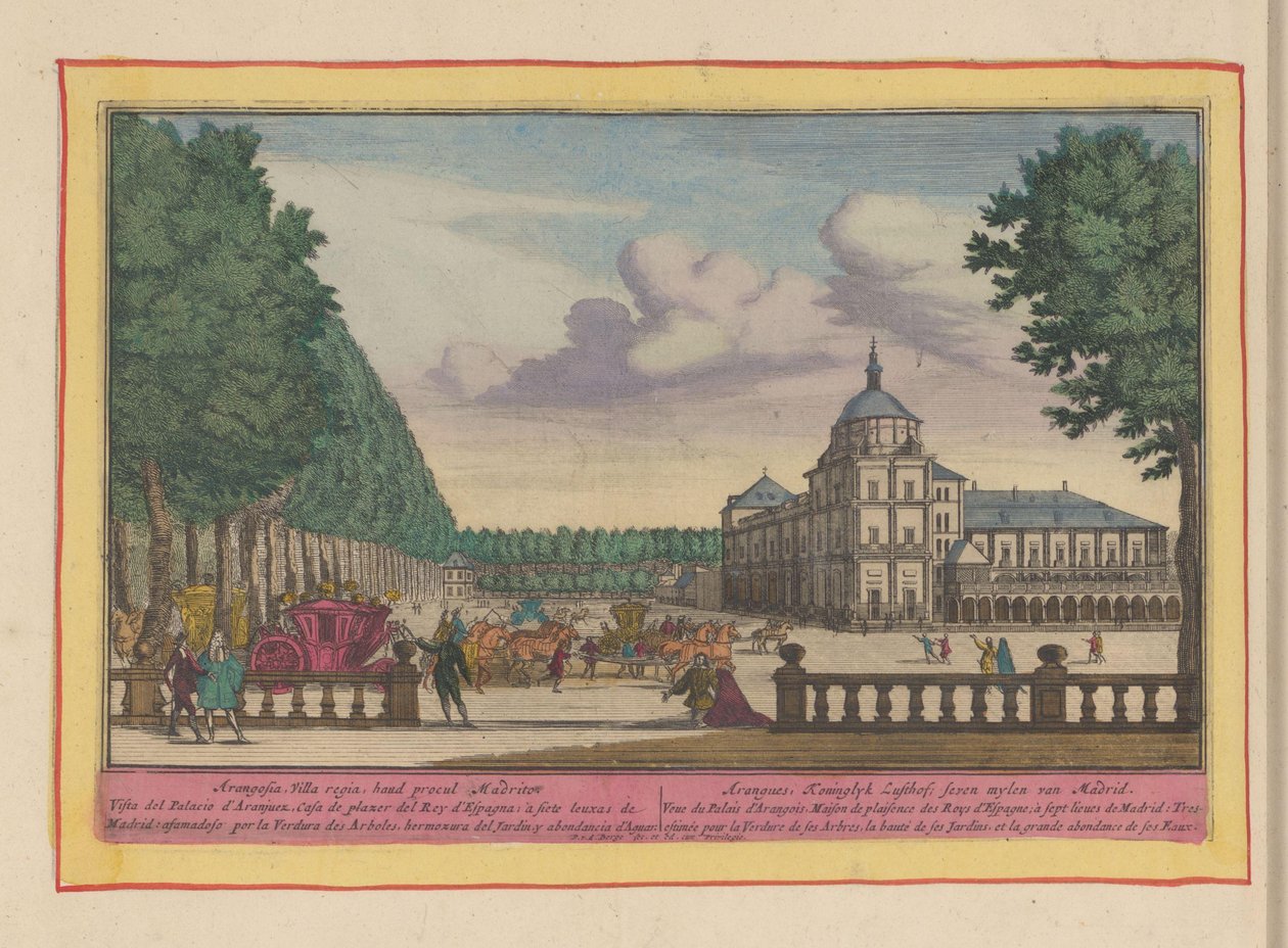 Royal Palace of Aranjuez Aranguez, Koninklyk Lusthof, Seven Mylen Van Madrid (titel på objekt) Theatrum Hispaniae (...) (serietitel) af Pieter van den Berge