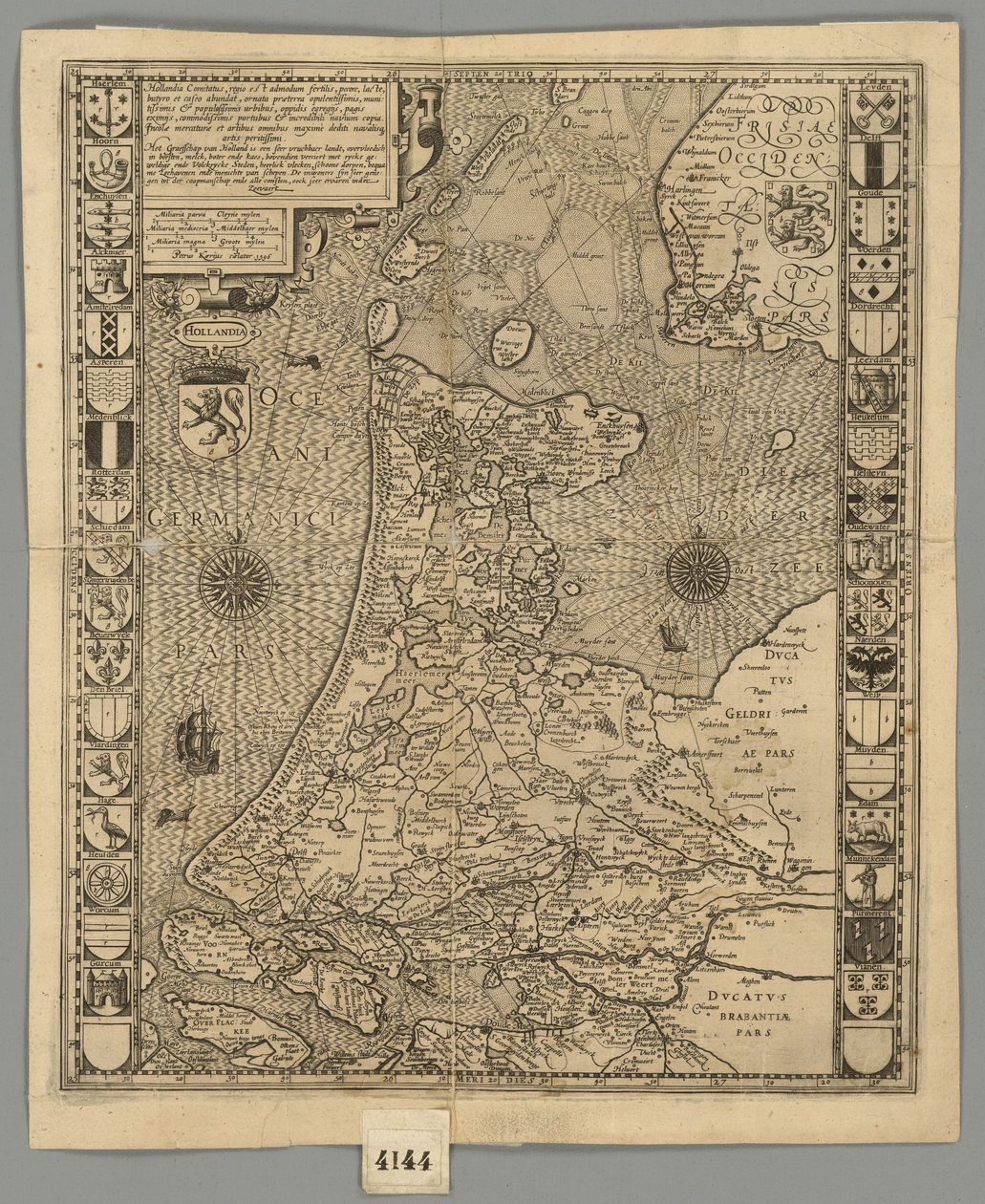 1596 Holland Comitatus Kaerius af Pieter van den Keere
