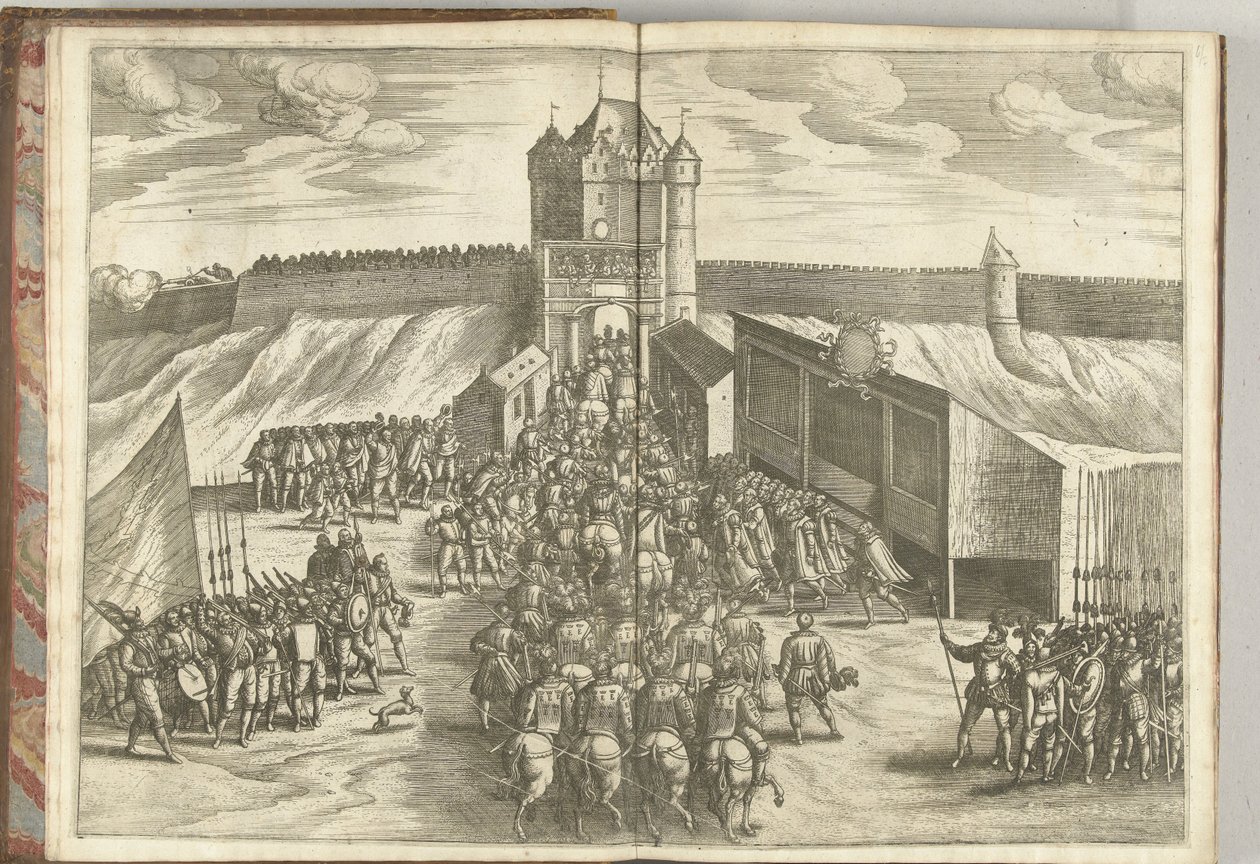 Ærkehertug Ernsts indtog ved en byport i Bruxelles, 1594 af Pieter van der Borcht (I) (attributed to)